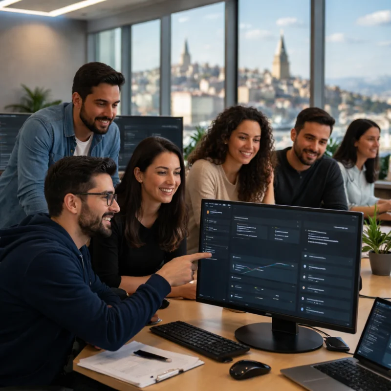 Task360 team collaborating in Istanbul office