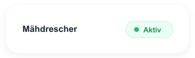 Mähdrescher aktiver Status