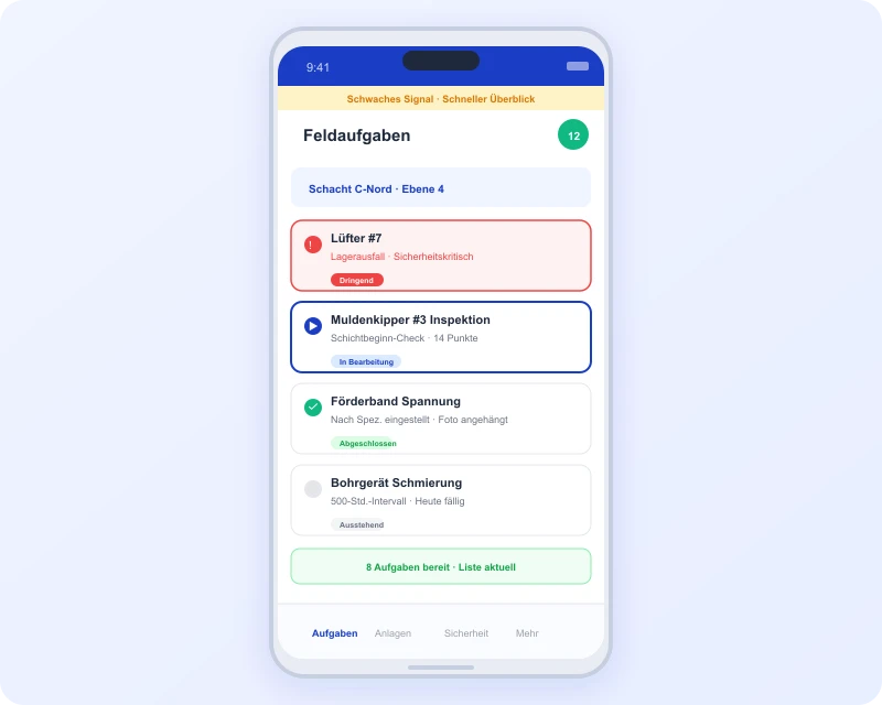 Task360 mobile field tasks app for mining operations