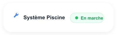 Système de piscine en fonctionnement