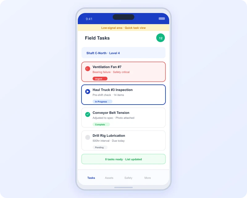 Task360 mobile field tasks app for mining operations