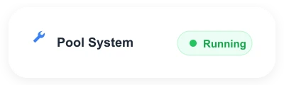 Pool system running status