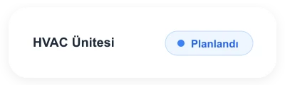 HVAC ünitesi planlanmış durumu