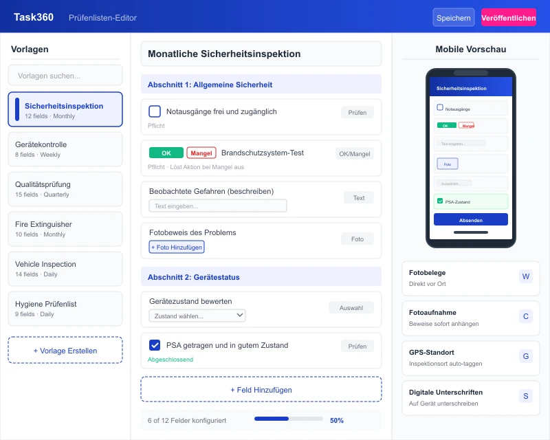Task360 checklist and inspection builder